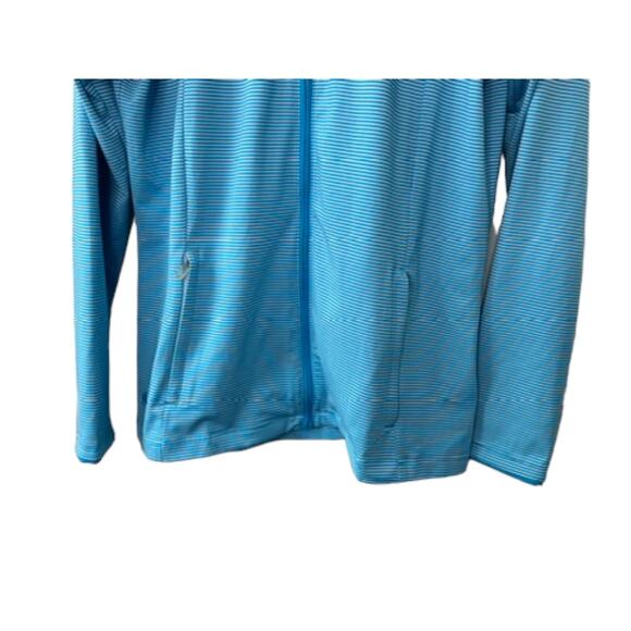 Adidas GOLF Climalite Blue & White Stripe Full Zip Jacket Women's Large Pockets - Picture 7 of 7